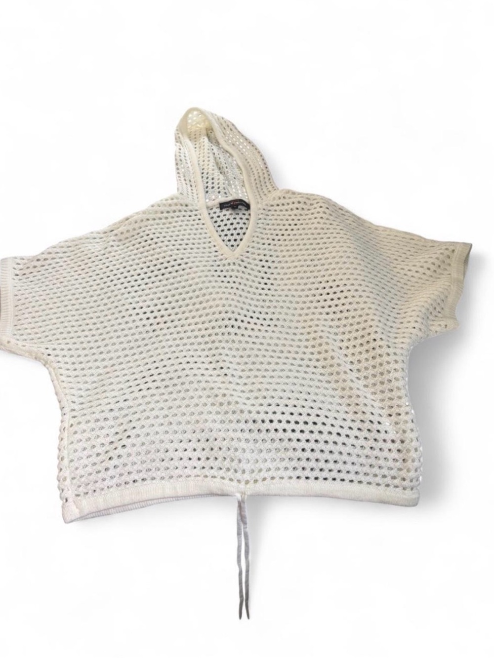 Crocheted Cream Hooded Swim Cover-Up